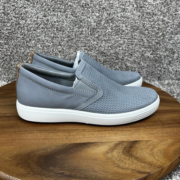 Ecco Soft 7 Perf Slip-on 2.0 Leather Men's UK 40 / US 6-6.5 Sneaker Shoes Gray - Picture 2 of 12